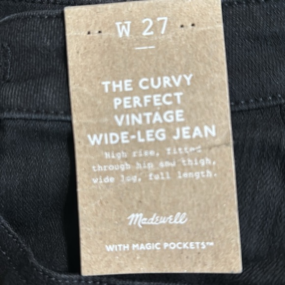 Madewell The Curvy Perfect Wide Leg Jean in Black Rinse Wash - Picture 12 of 14
